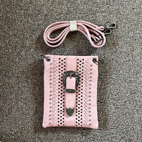 American Bling Handbags - American Bling pink purse with western details and removable strap